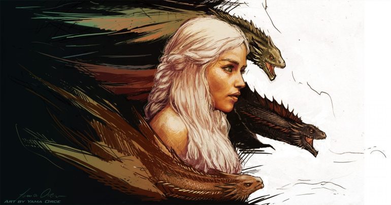 game of thrones daenerys targaryen art fantasy dragon wallpaper