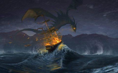 atacked by dragon on sea