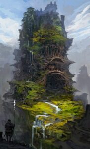 mountain city concept art